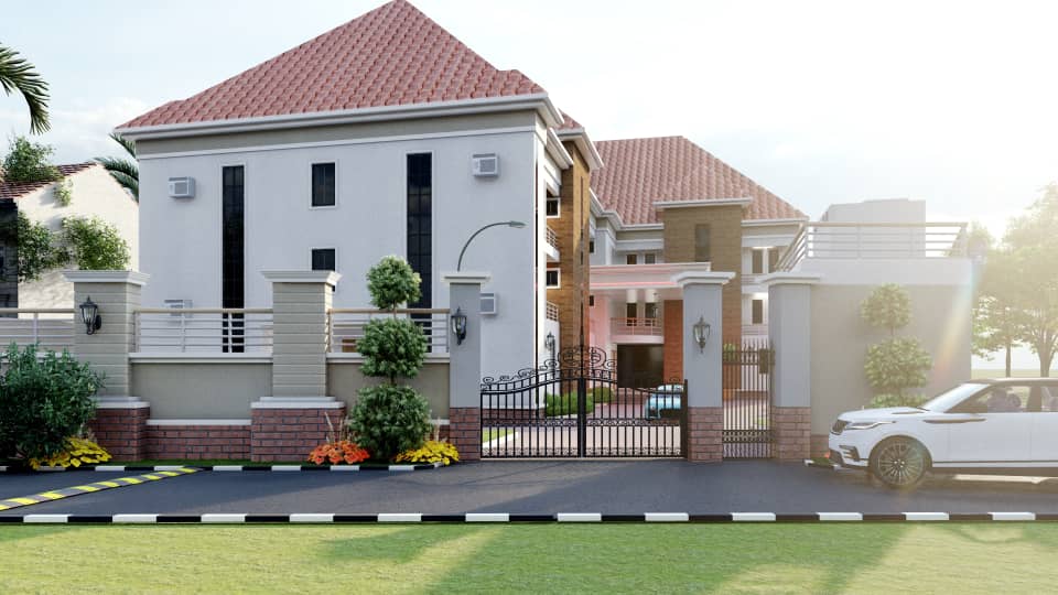 Mansion driveway facade